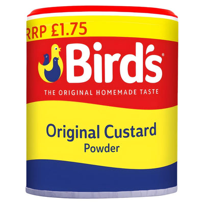 Birds Original Custard Powder 250g, with its iconic yellow, red, and blue label, is the perfect dessert enhancer at £1.75.