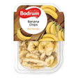 Bodrum - Banana Chips - 200g: A clear plastic container with a label showing bananas and bilingual text, offering a wholesome snack with a tropical twist.