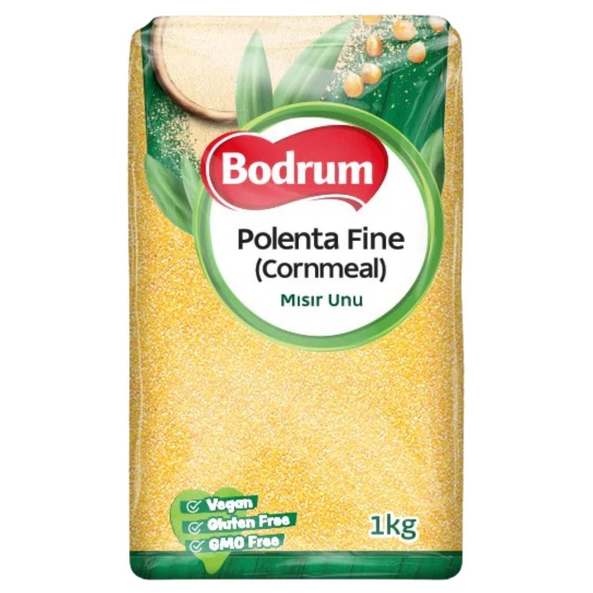 Bodrum Polenta Fine Cornmeal packaging on a white background