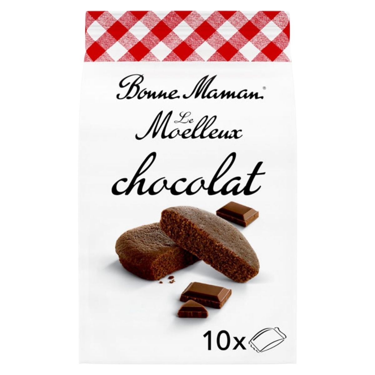 Bonne Maman 300g chocolate product packaging with chocolate pieces on a white background