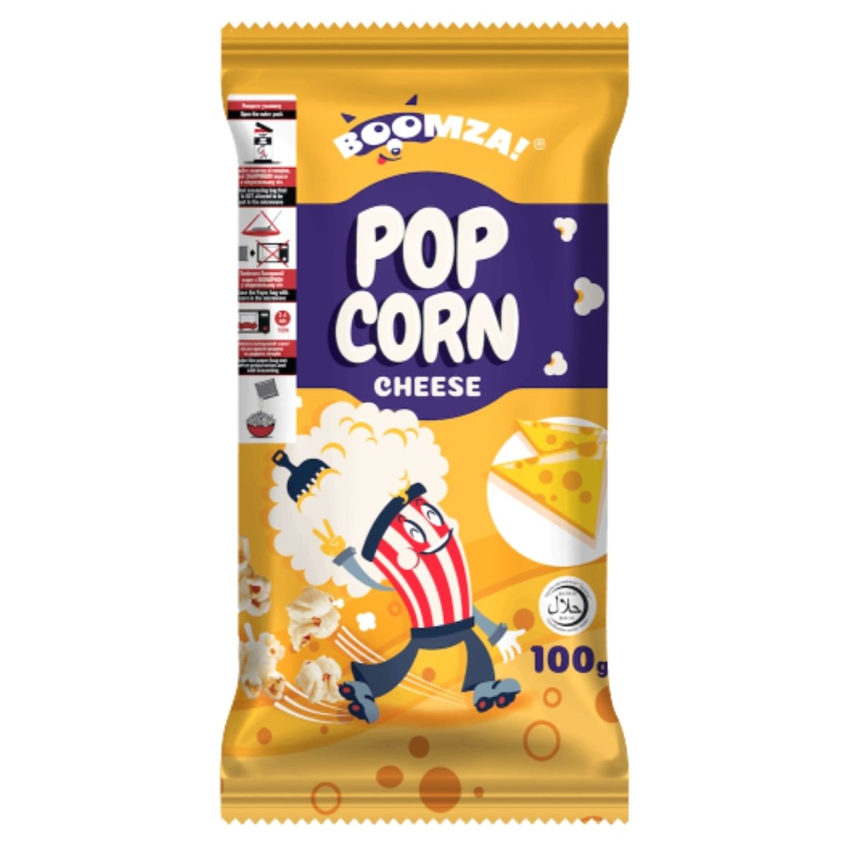 Boozzai Pop Corn Cheese snack package on a white background