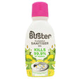 Buster Plughole Sanitiser Gel 300ml features a pink cap and kills 99.9% of germs. With lemon images and a drain on the label, it's ideal for tackling tough drain odours and keeping plugholes fresh.