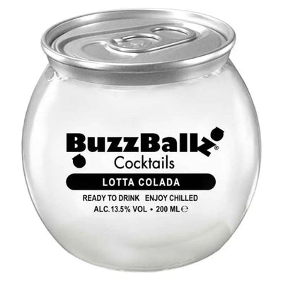 The Buzzballz - Cotta Colada Cocktail (13.5% ALC) in a 200ml can is a ready-to-drink beverage that delivers a tropical escape with every sip.