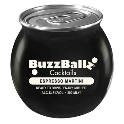Enjoy a 200ml Buzzballz Espresso Martini, ready to drink with 13.5% alcohol by volume—a perfect pick for instant caffeinated indulgence.