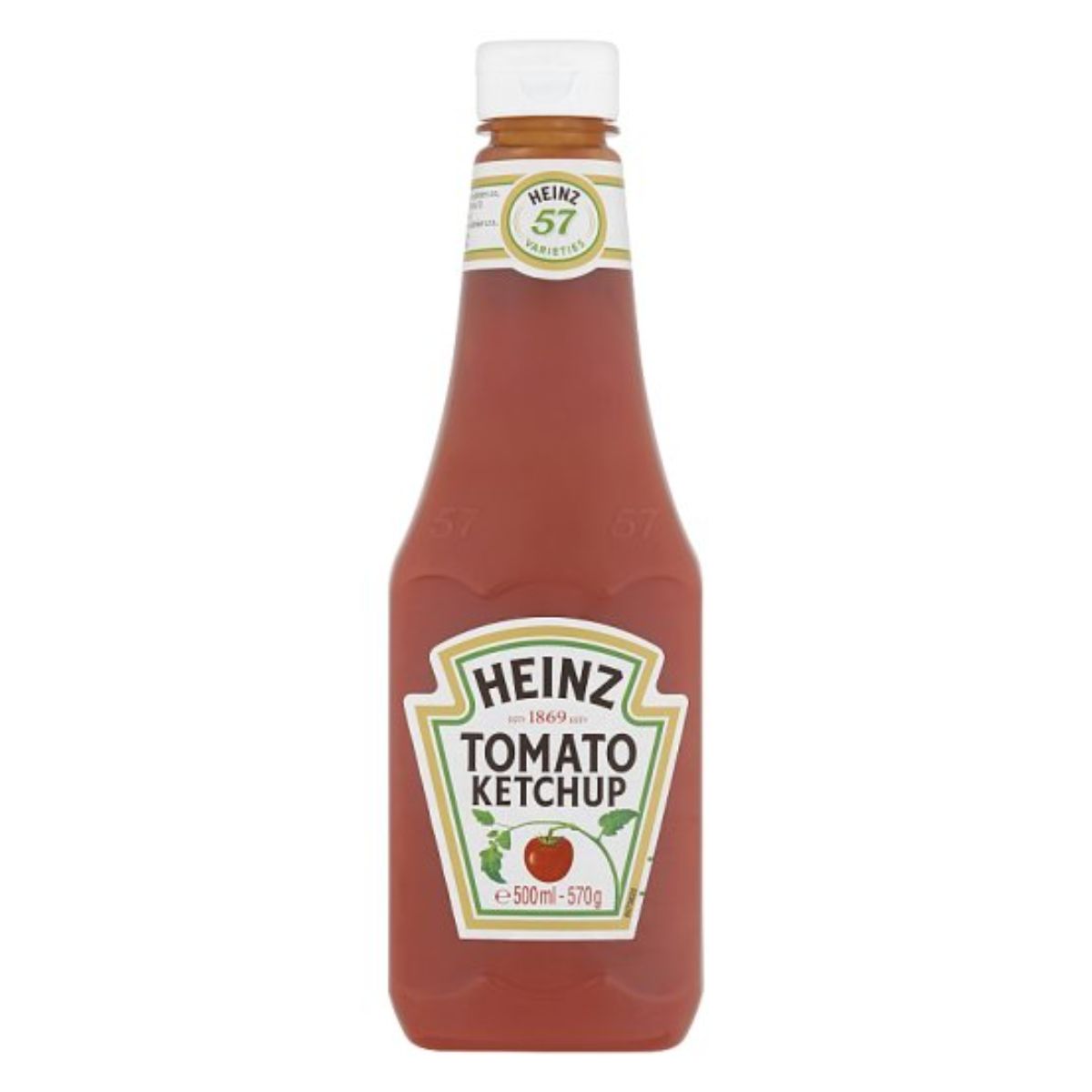 A bottle of Heinz - Tomato Ketchup - 570g.
