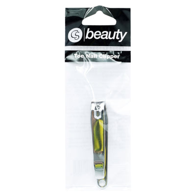 CS Beauty - Toe Nail Clipper made of metal in clear plastic retail packaging.