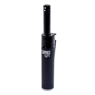 A black Clipper lighter on a white background.