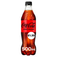 A 500ml bottle of Coca-Cola - Zero Sugar with a red label is priced at £1.35.