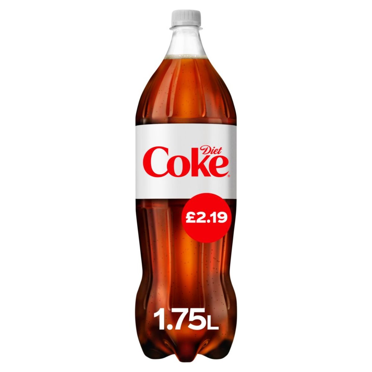 A Coca Cola - Diet Coke Bottle - 1.75L on a white background.