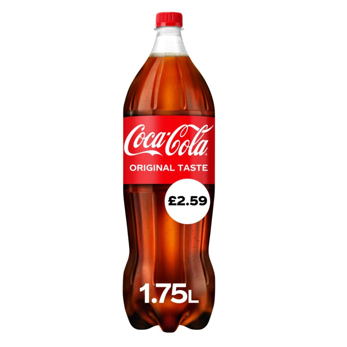 A Coca Cola - Original Taste Bottle - 1.75L on a white background.