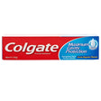 Colgate Maximum Cavity Protection Toothpaste, 100ml, features enamel strengthening with "Maximum Cavity Protection" and "Great Regular Flavour" on its red, white, and blue packaging.