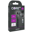 The Core+ 8-Pin Earbuds - 1.2m feature in-line control, support music and calls, are iPhone compatible, include a tangle-free cable, come from Core+, and packaging highlights a 2-year warranty.