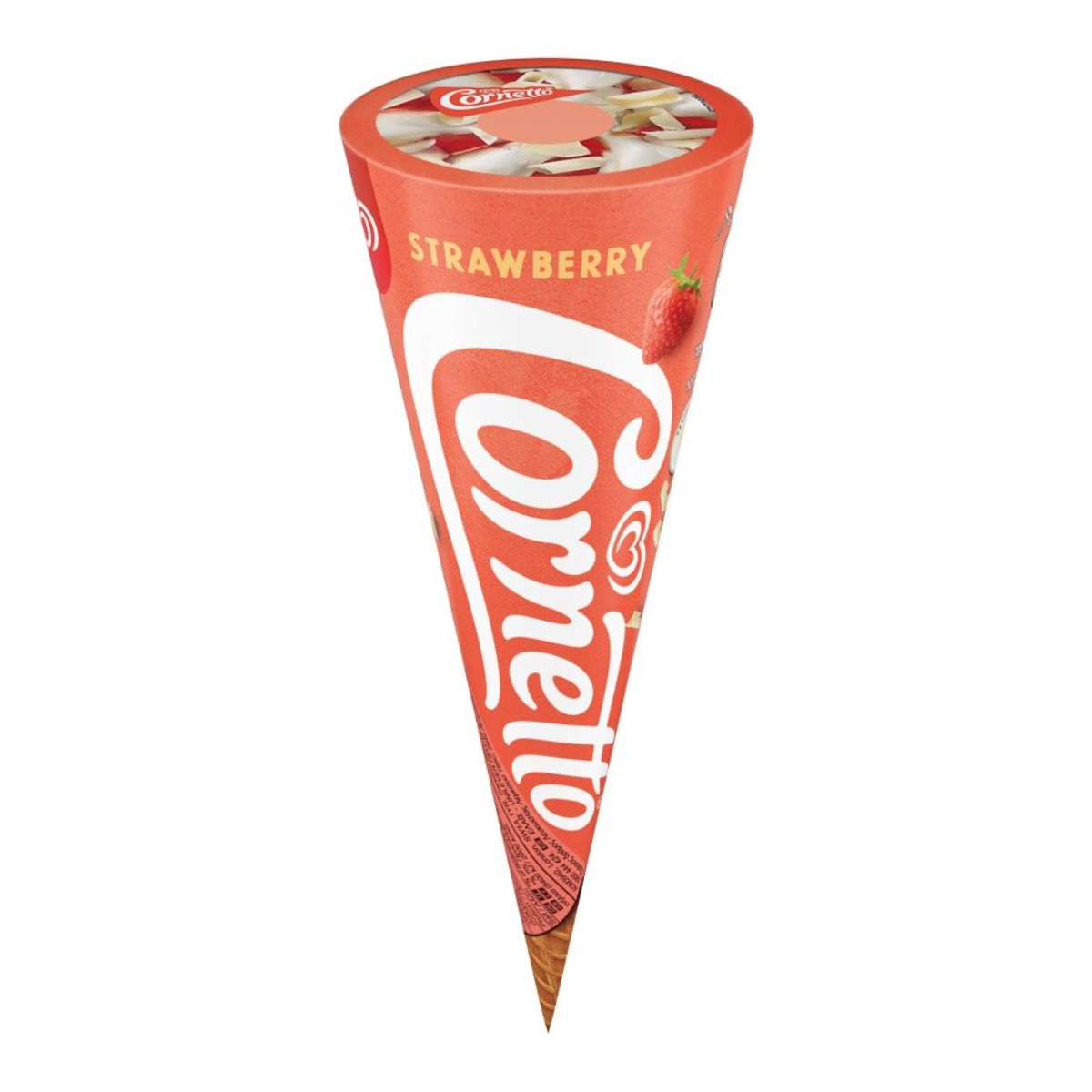 A Cornetto - Ice Cream Cone Strawberry - 120ml on a white background.