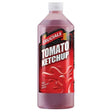A 500ml bottle of Crucials Tomato Ketchup from Crucials, with a red label and a white cap.