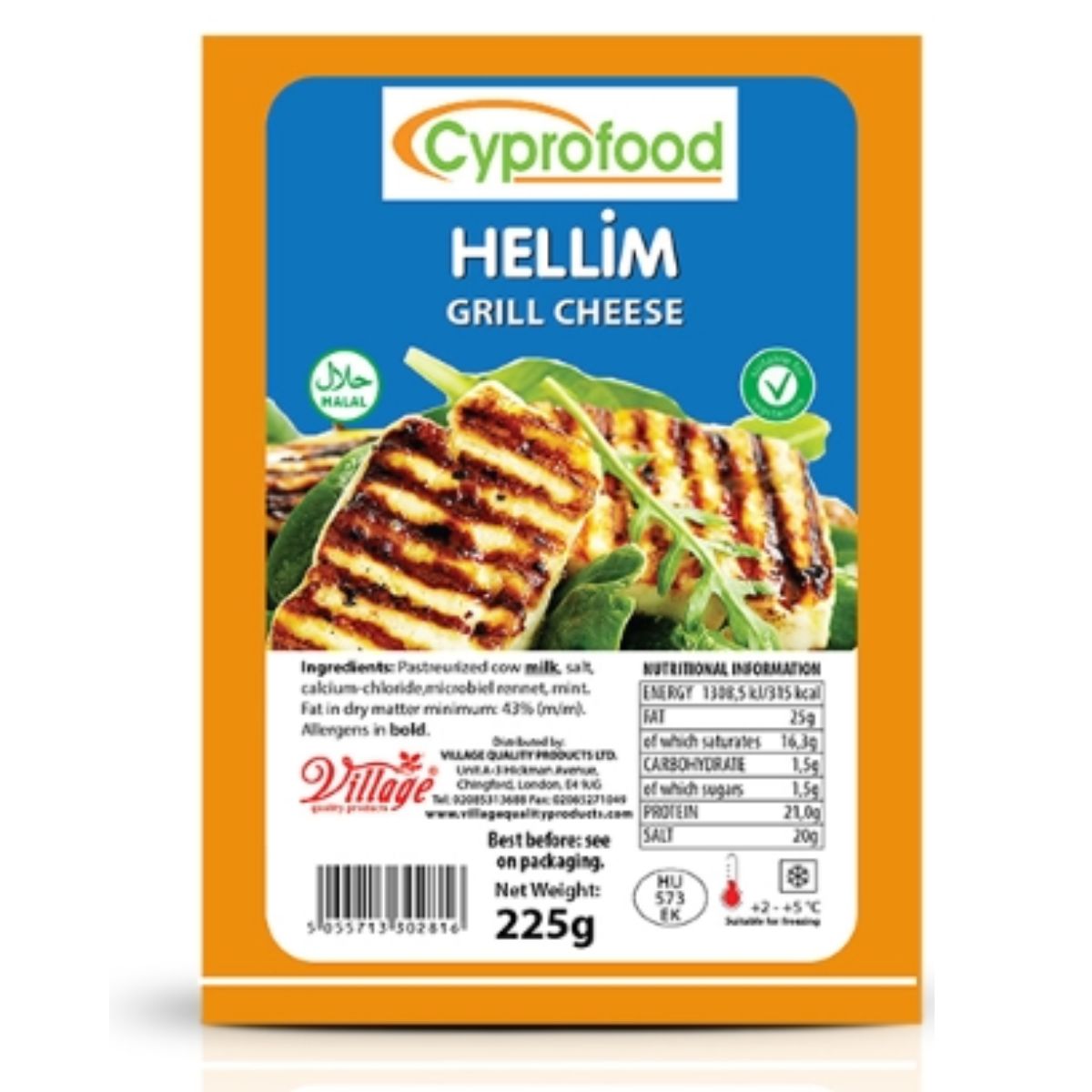 A bag of Cyprofood - Hellim Grill Cheese - 225g.