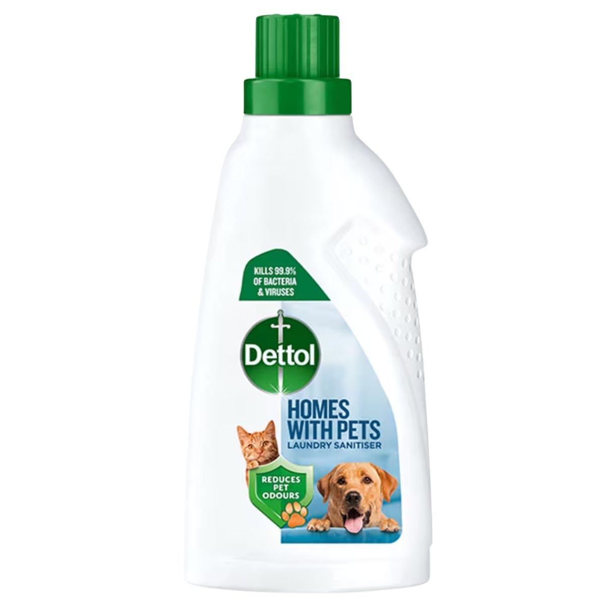 Dettol - Homes with Pets Laundry Sanitiser Fresh Breeze (750ml) offers powerful antibacterial action to kill bacteria, viruses, and reduce pet odours—making it ideal for homes with pets.