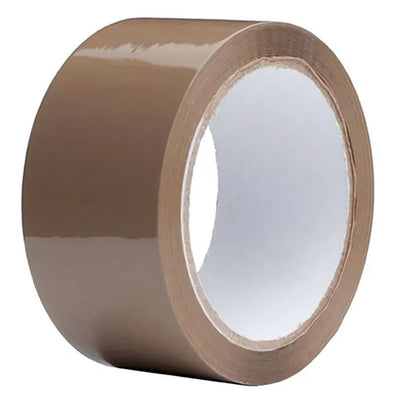 The GSD - Brown Tape - 40m roll features a glossy finish with adhesive inside, making it perfect for securely sealing parcels.