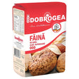 Dobrogea - Faina Alba Flour - 1Kg features images of various baked breads on the front and nutrition info on the side, making it an ideal white flour choice for all your baking needs.