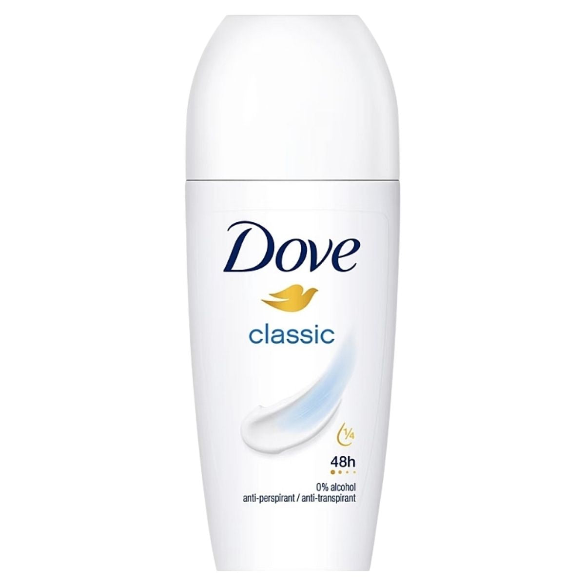 Dove 50ml deodorant stick on a white background