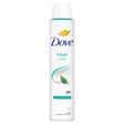 A 150ml Dove - Fresh Anti-perspirant Deodorant Spray, with a white cap and green leaf design, offers 48-hour protection.