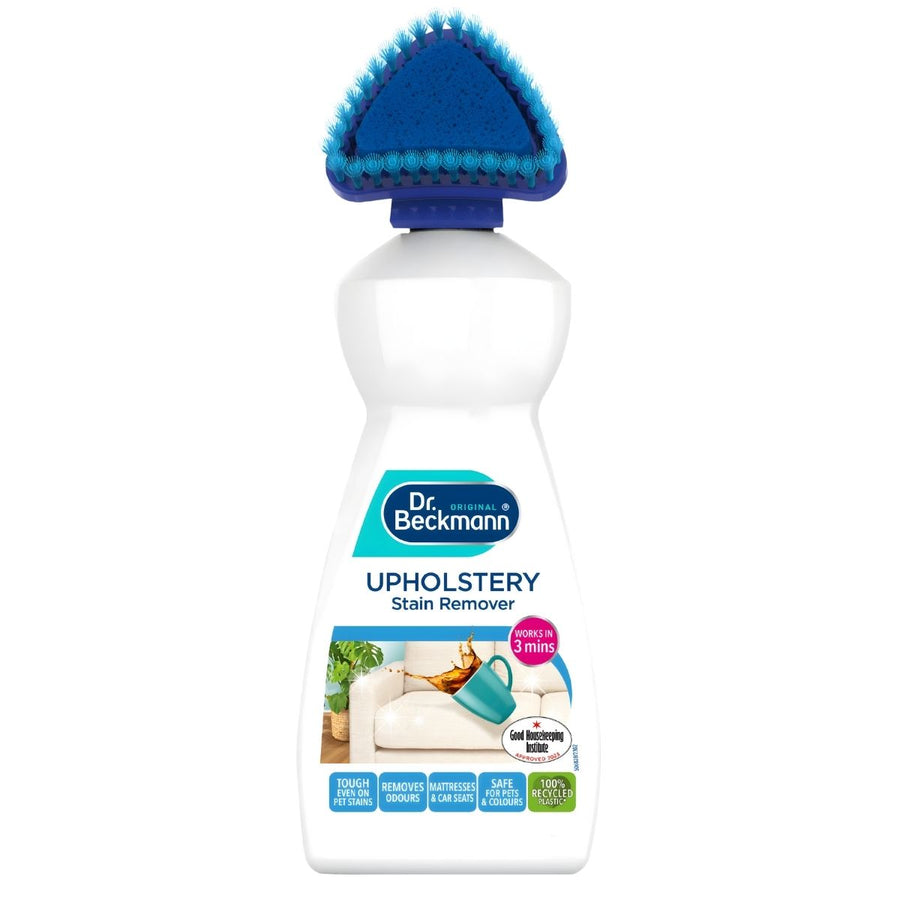 Dr. Beckmann Upholstery Stain Remover 400ml, with brush applicator, is your trusted sofa stain remover and fabric furniture cleaner for spotless results.
