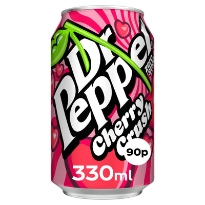 Dr Cherry Crush Dr Pepper can on a white background