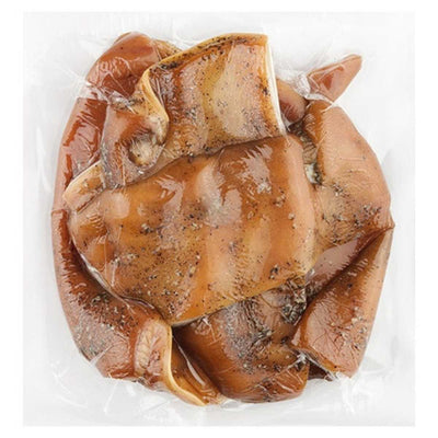 Vacuum-sealed Dunareu Delicatete Pork Ears (300g-400g, weight varies), a savory smoked delicacy ideal for authentic Eastern European charcuterie lovers.