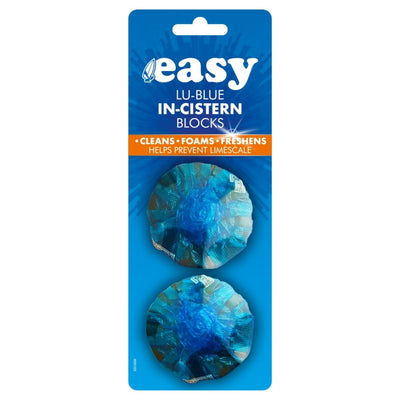 Easy - Lu Blue In-Cistern Blocks by Easy, 2 x 38g blue tablets, act as a toilet freshener to clean, foam, freshen, and help prevent limescale.