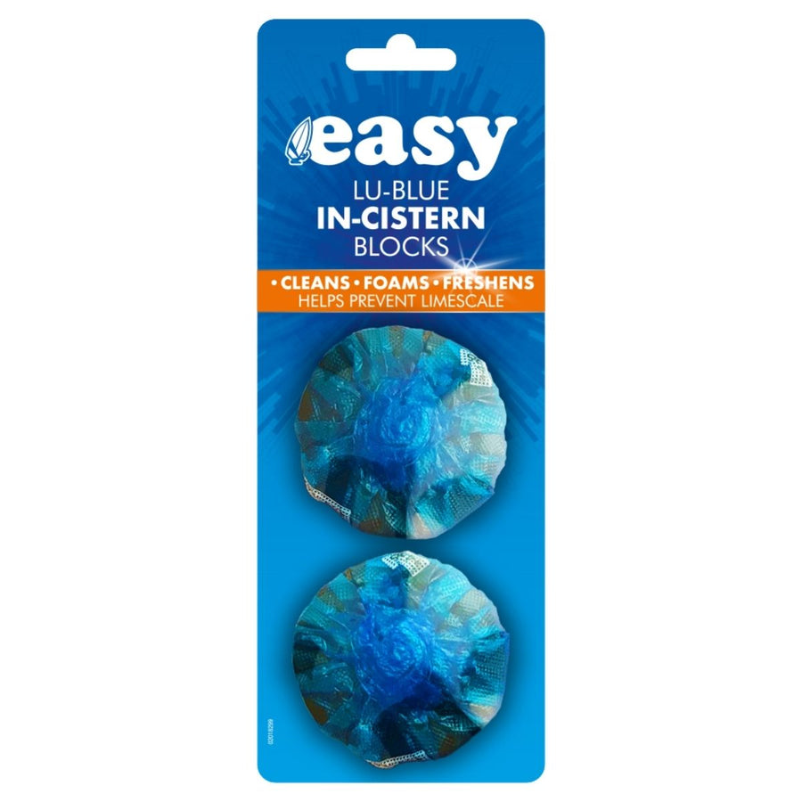 Easy - Lu Blue In-Cistern Blocks by Easy, 2 x 38g blue tablets, act as a toilet freshener to clean, foam, freshen, and help prevent limescale.