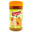 A 350g plastic jar of Ekoland Instant Multifruit Flavour Tea powdered drink mix, featuring mixed fruits and a glass of juice on the label—ideal for preparing a refreshing beverage.