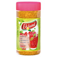 Jar of Ekoland Instant Raspberry Flavour Tea, featuring a pink lid. The label displays a glass of red drink alongside raspberries, highlighting the refreshing tea blend enriched with vitamin C and free from added colors.