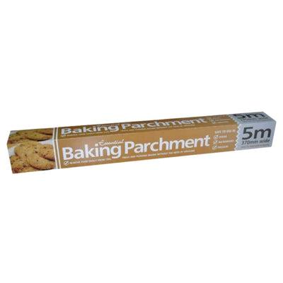 Essential 370mm Wide Baking Parchment, 5m long, by Essential, features cookies on the packaging.