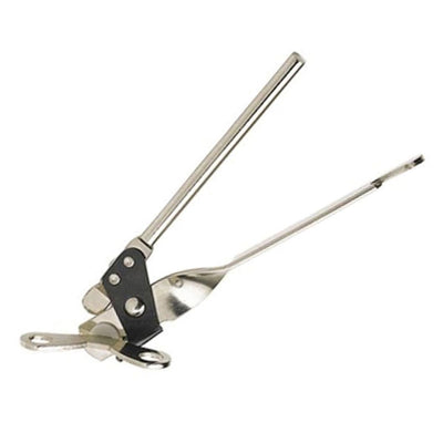 The FM - Butterfly Can Opener - 1pcs features metal handles and a rotating cutting wheel, displayed open on a white background.