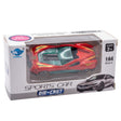 Red and green Feisu - Sports Car Toy in its packaging box, perfect for outdoor play.