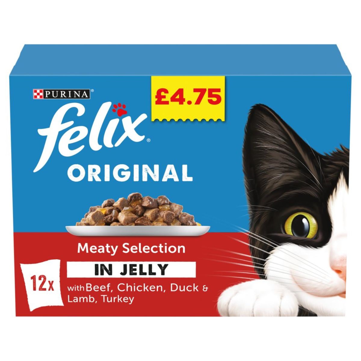 Felix Mixed Variety Beef - 12 x 100g cat food in jelly.