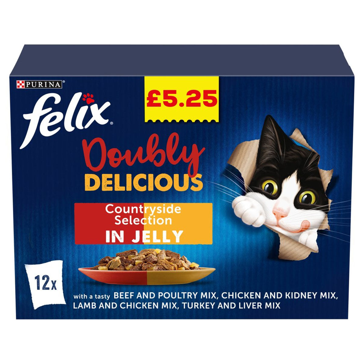 Felix - Doubly Delicious Countryside Selection in Jelly - 12 x 100g is a very delicious cat food.