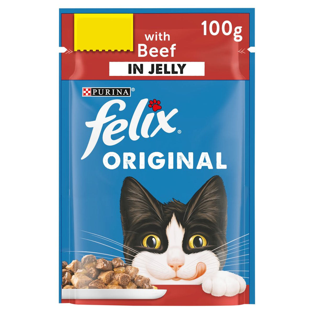 Felix - Original with Beef in Jelly - 100g cat food.