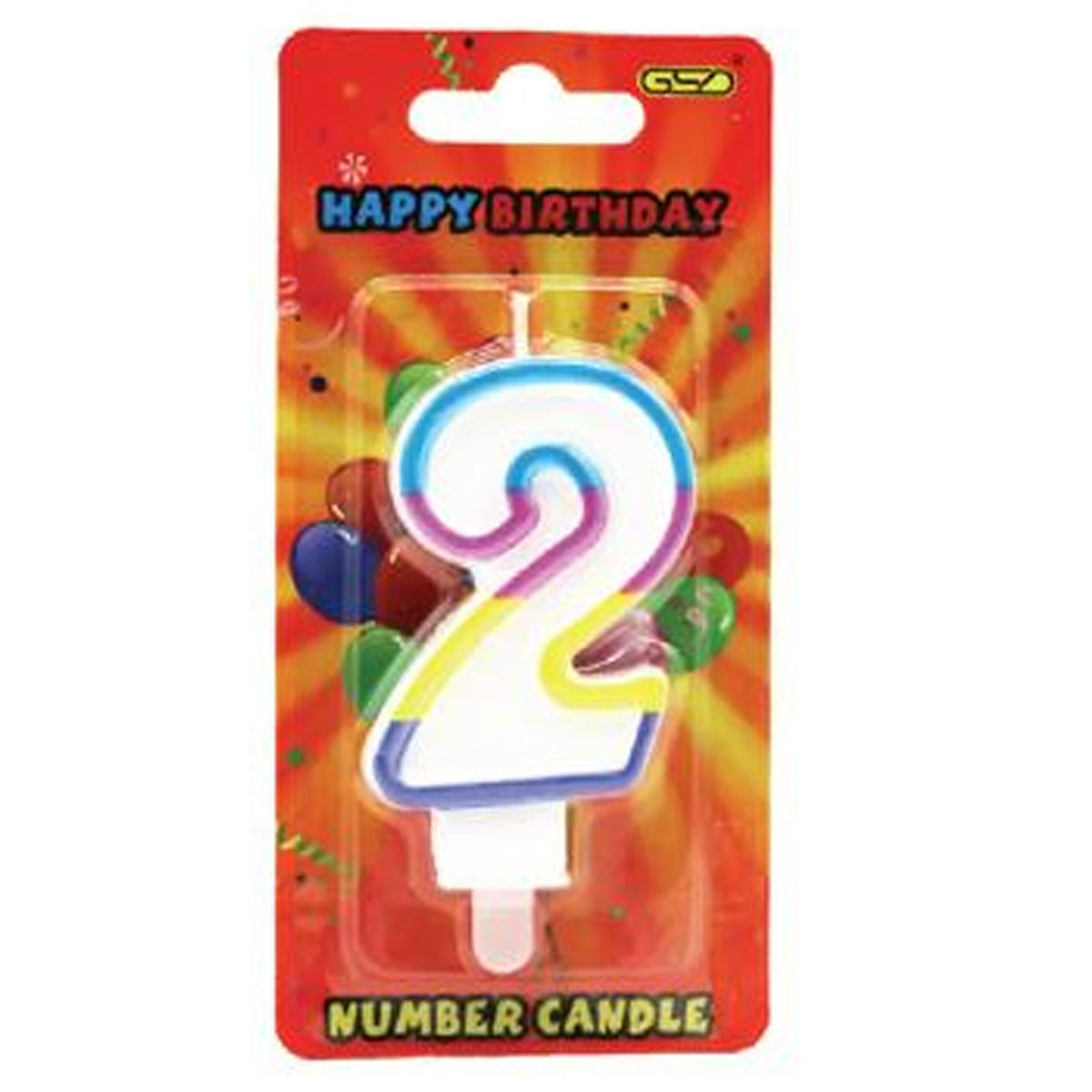 Happy birthday GSD - Number 2 Birthday Candle - 1pcs in a package.