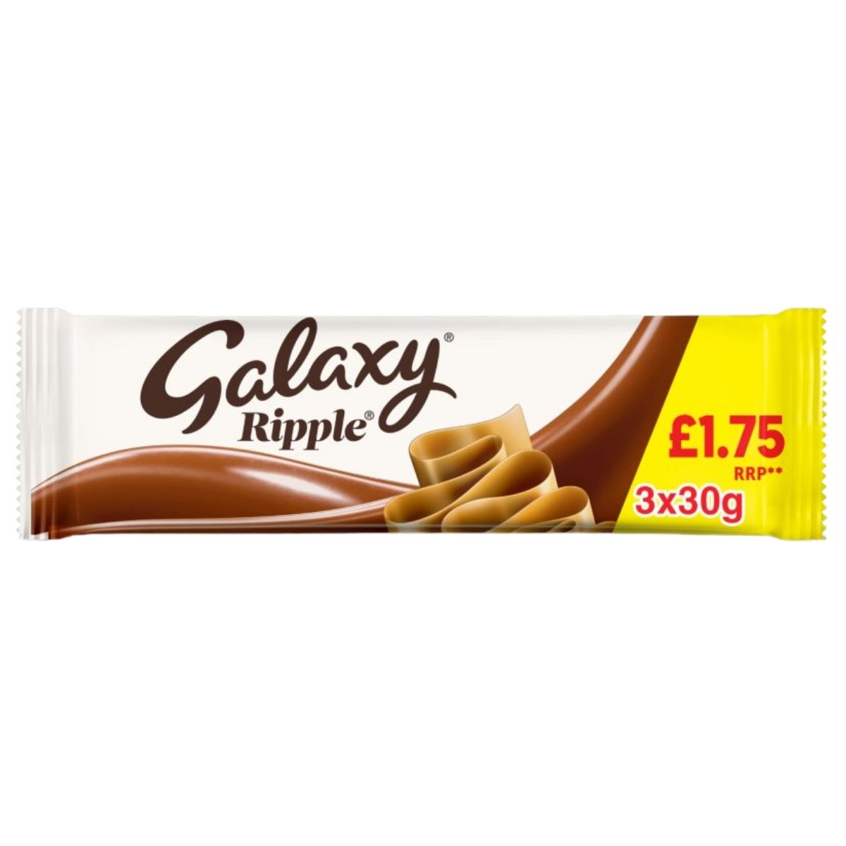 Galaxy Ripple chocolate bar packaging on a white background