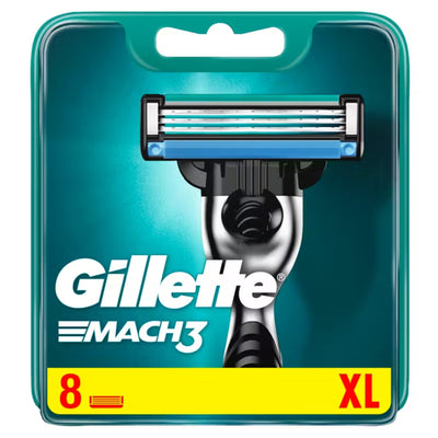 Package of eight Gillette - Mach 3 XL Blades razor cartridges.