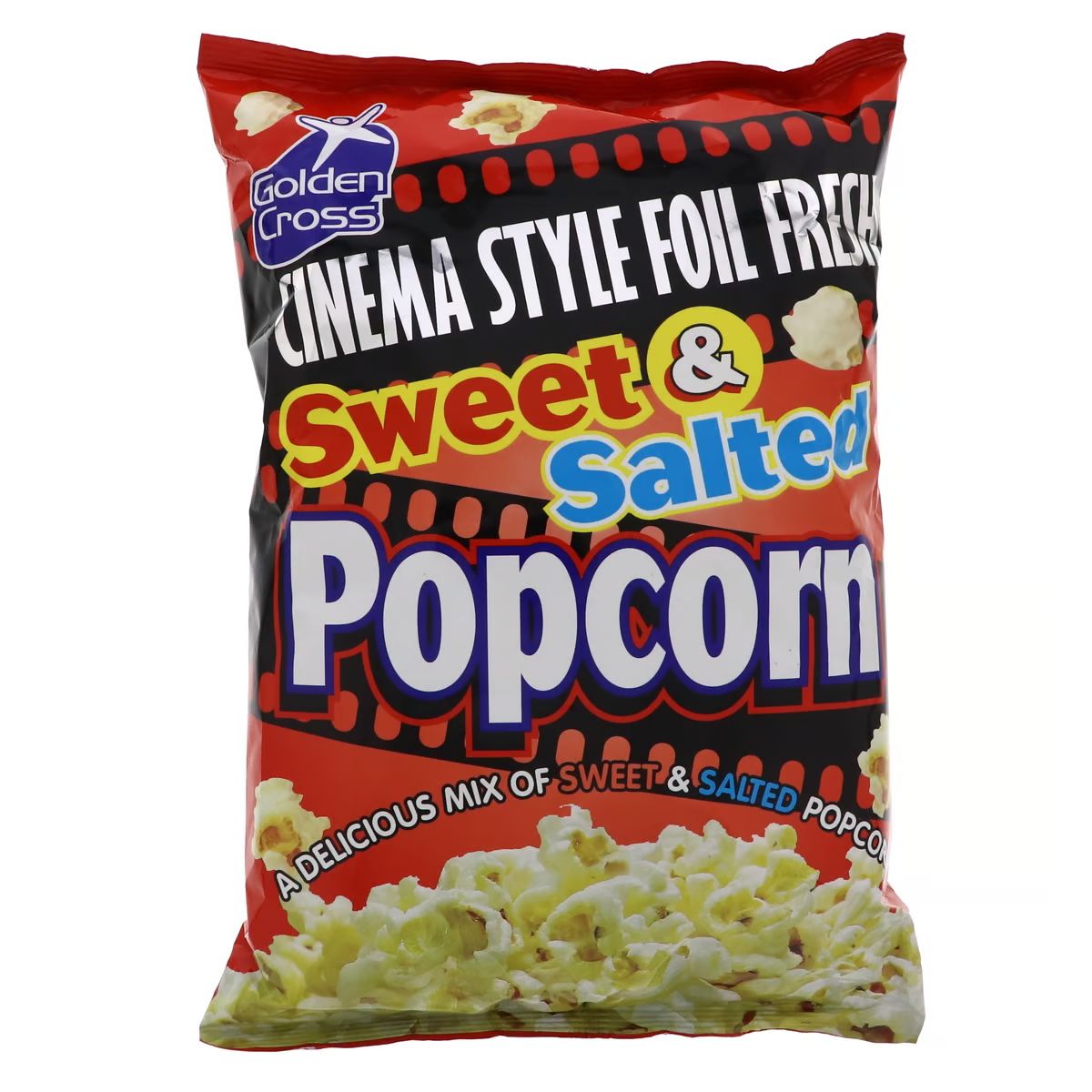 A bag of Golden Cross - Sweet & Salted Popcorn - 150g.