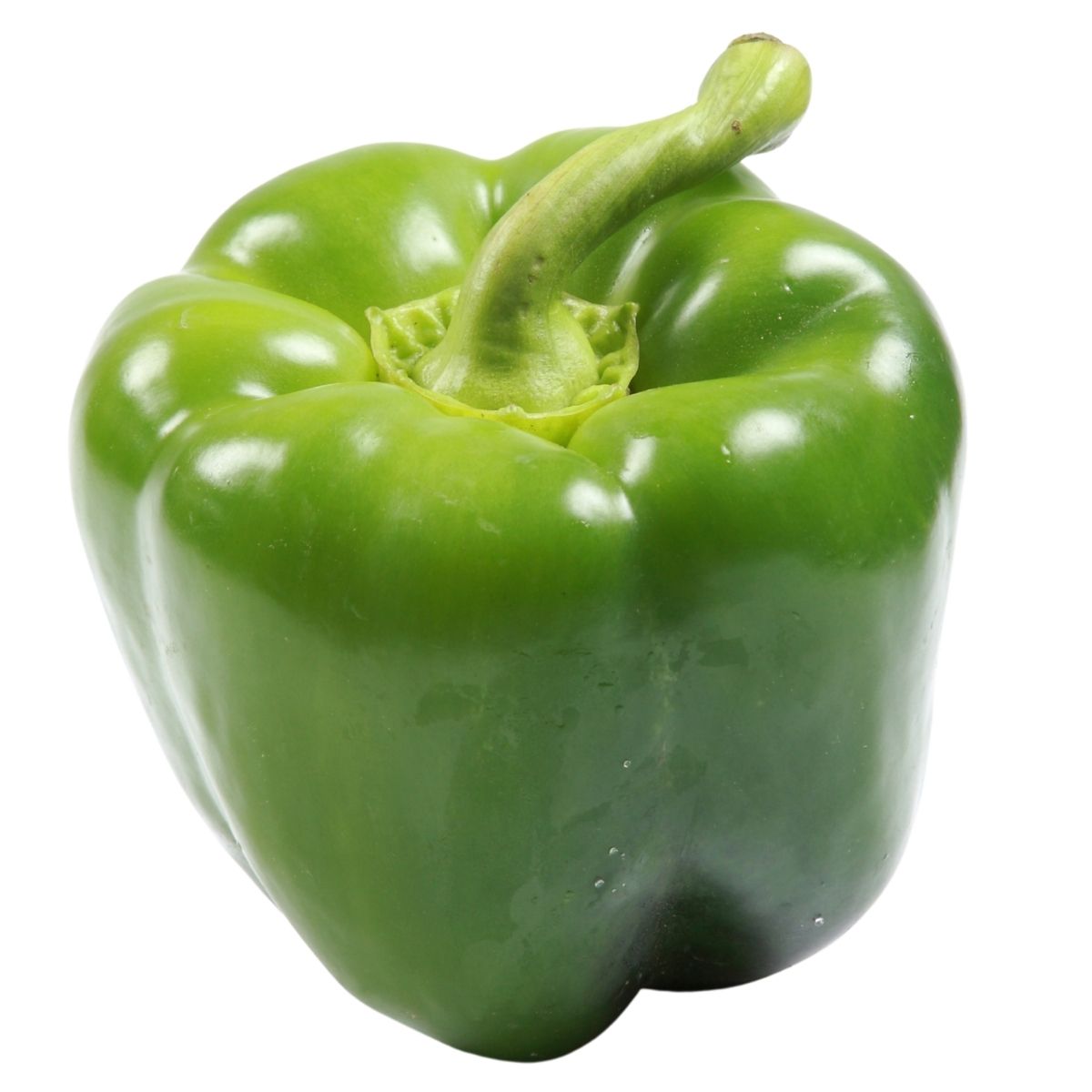 Green bell pepper on a white background