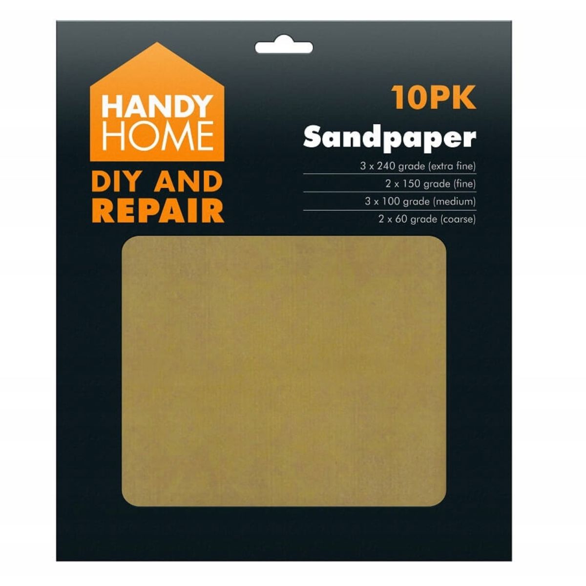 Handy Home - Sandpaper - 10pcs of assorted sandpapers with different grits for DIY and repair.
