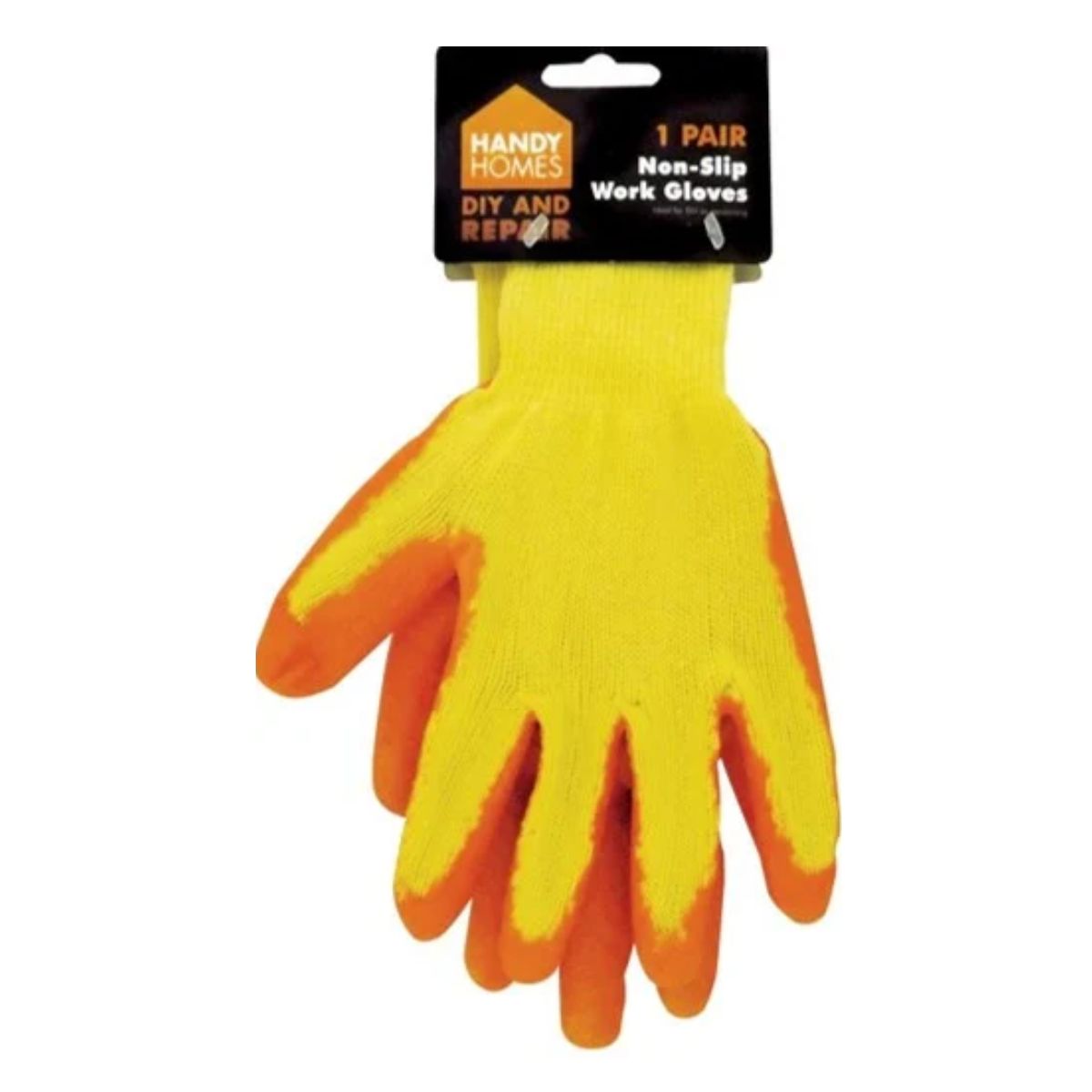 A pair of Handy Homes - Work Gloves Non-Slip yellow and orange work gloves.