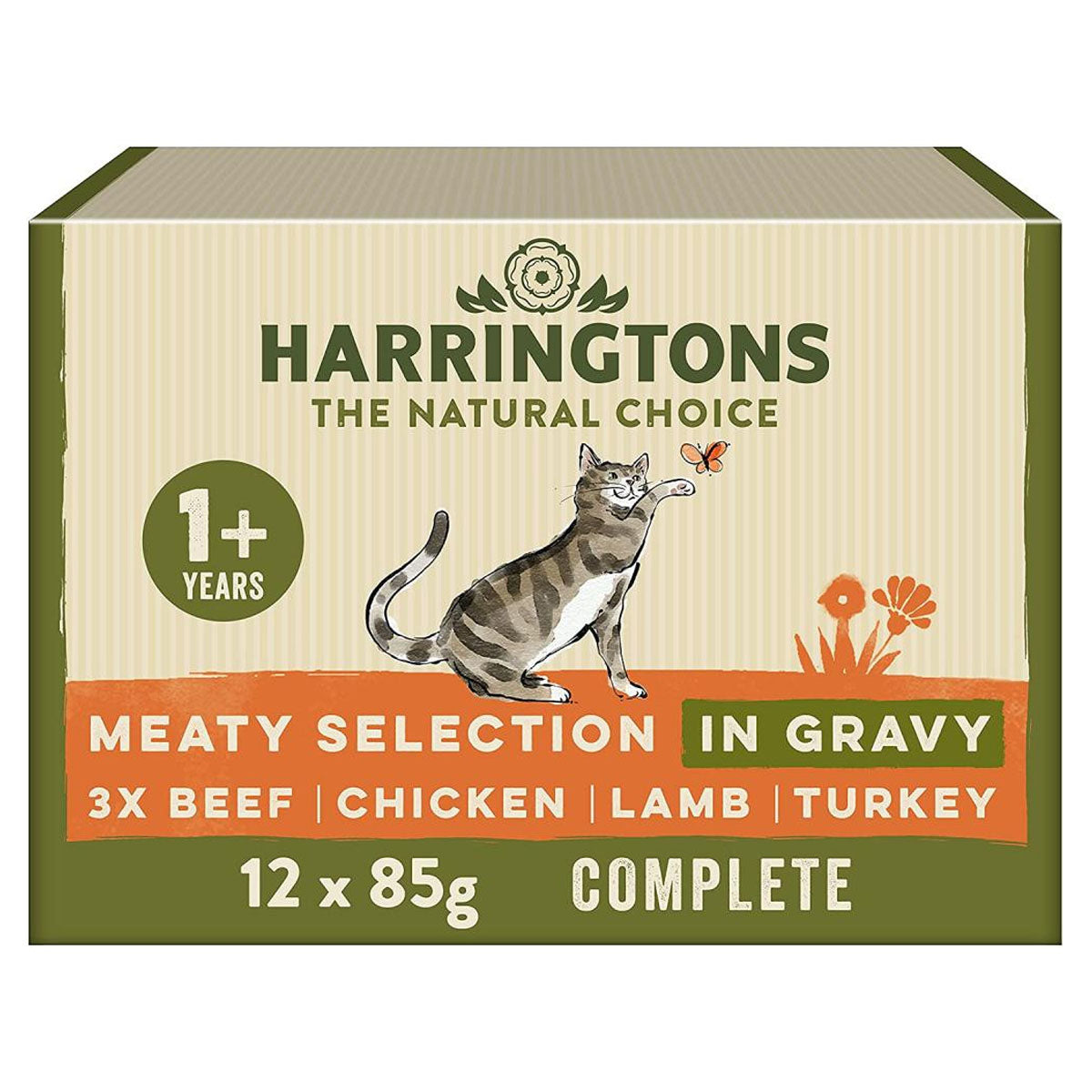 Harringtons - Grain Free Wet Cat Meat in Gravy - 12 x 85g natural choice meat selection gravy cat food.