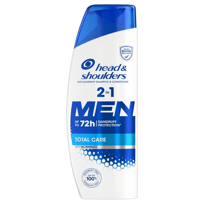 Head & Shoulders 2 in 1 Men Total Care Shampoo & Conditioner 330ml bottle with a blue flip-top cap.