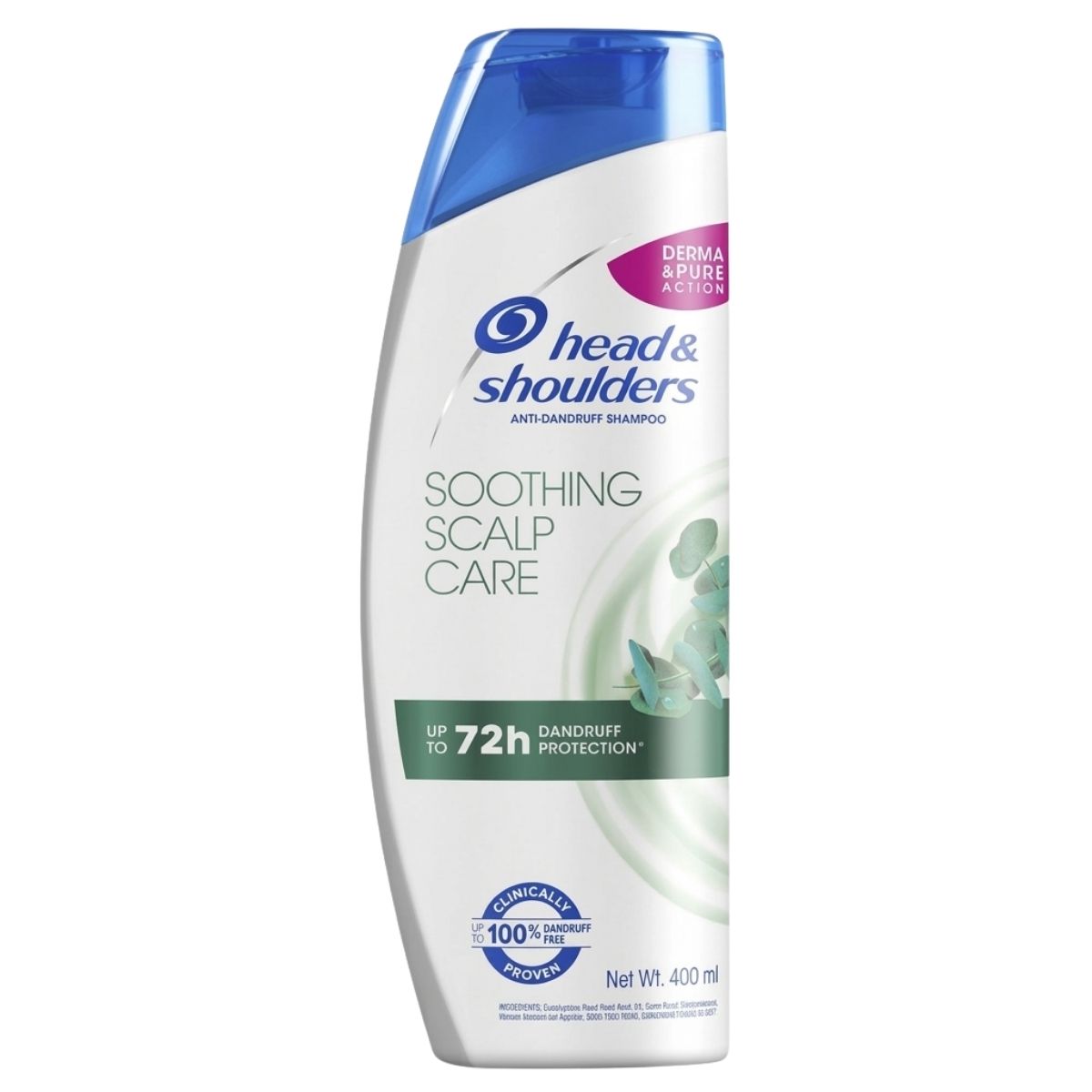 Head & Shoulders shampoo bottle with blue and white design on a white background