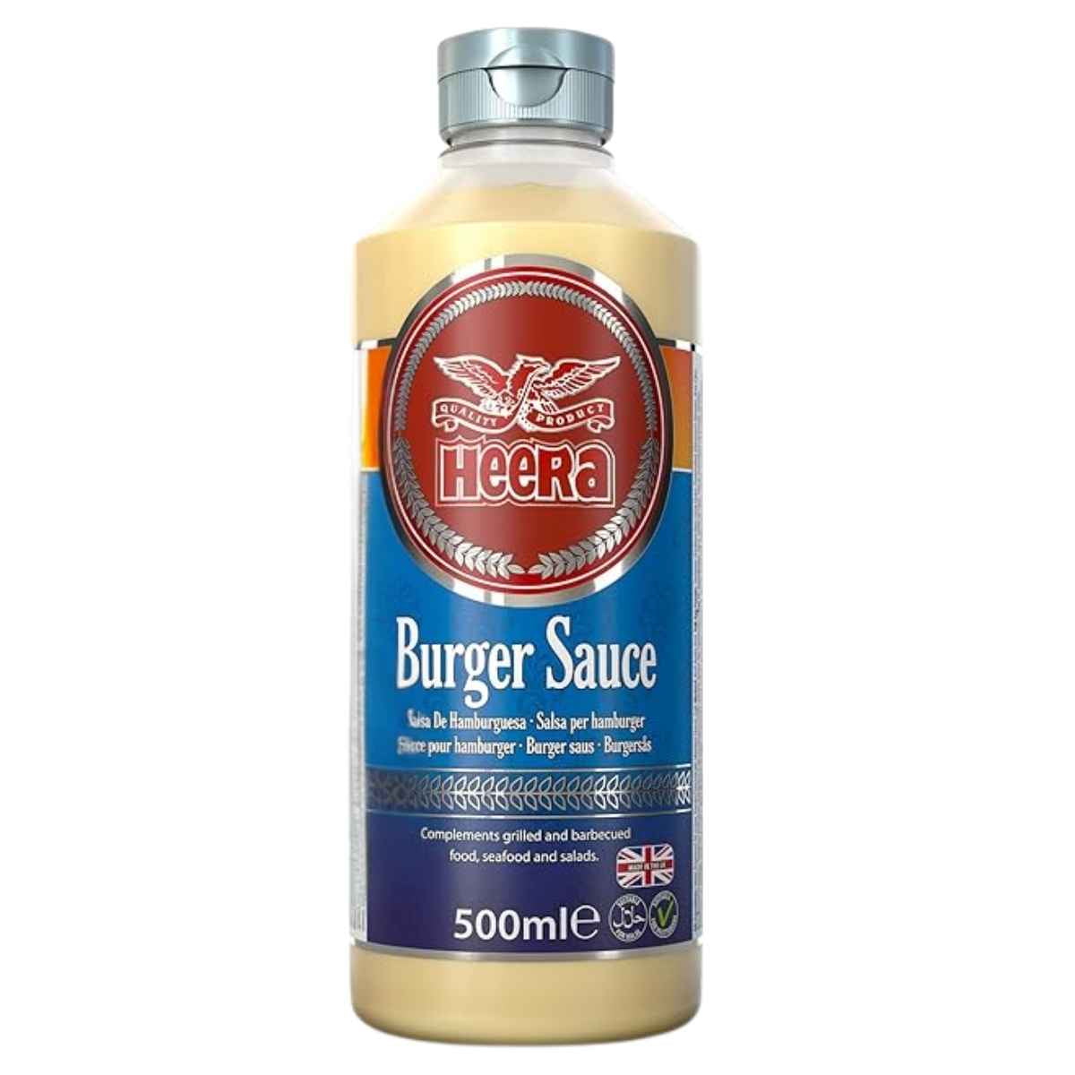Bottle of Heera 500ml Burger Sauce on a white background