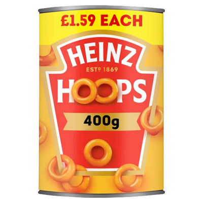 Heinz - Hoops Shaped Pasta in a Juicy Tomato Sauce - 400g tin.