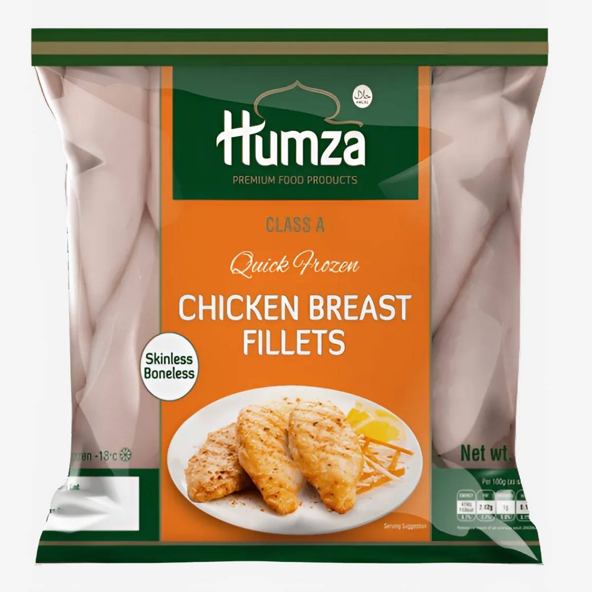 Explore Humza Chicken Breast Fillets, skinless and boneless, ideal for grilling. These 1kg quick-frozen fillets offer unrivaled deliciousness in every bite.